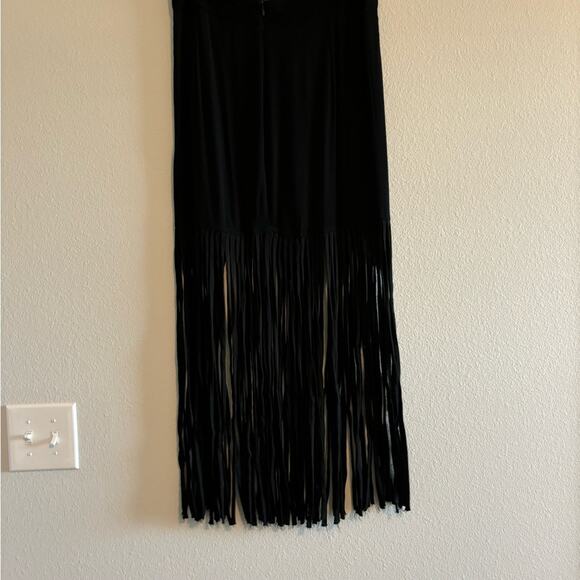 Monrow Black Fringe Skirt size Small - Picture 6 of 9